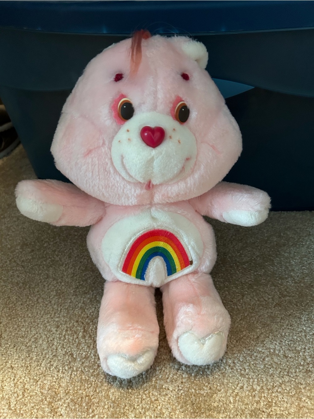 American Greetings Pink Plush Bear with Rainbow Belly